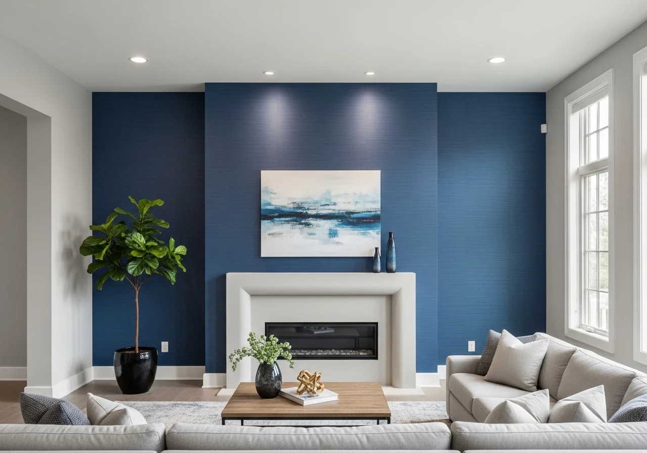 Beautiful accent walls in living room look