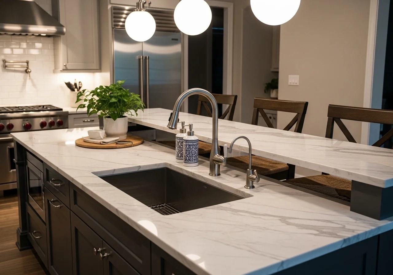 BEAUTIFUL kitchen island with sink look