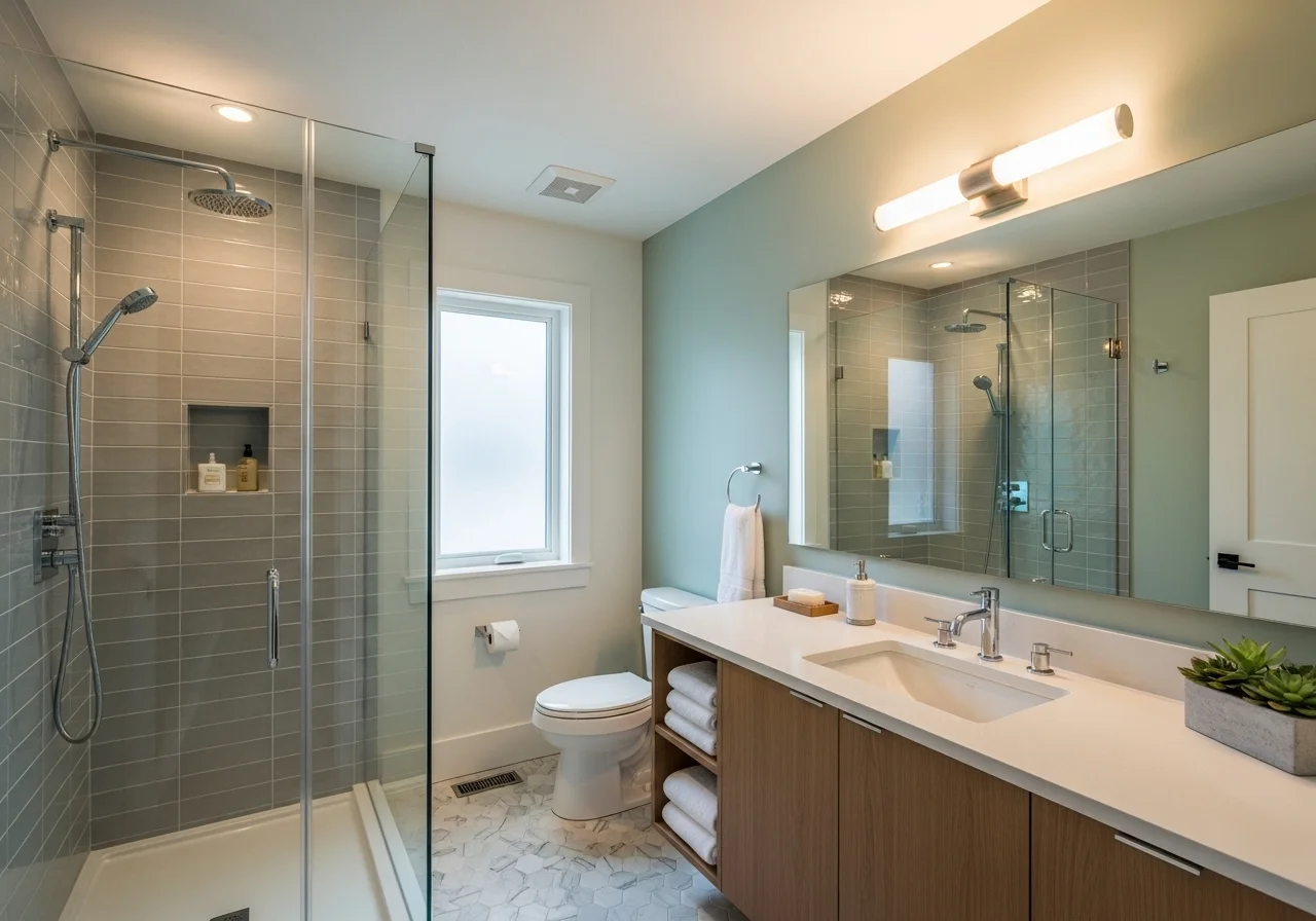 Beautiful bathroom with small shower look