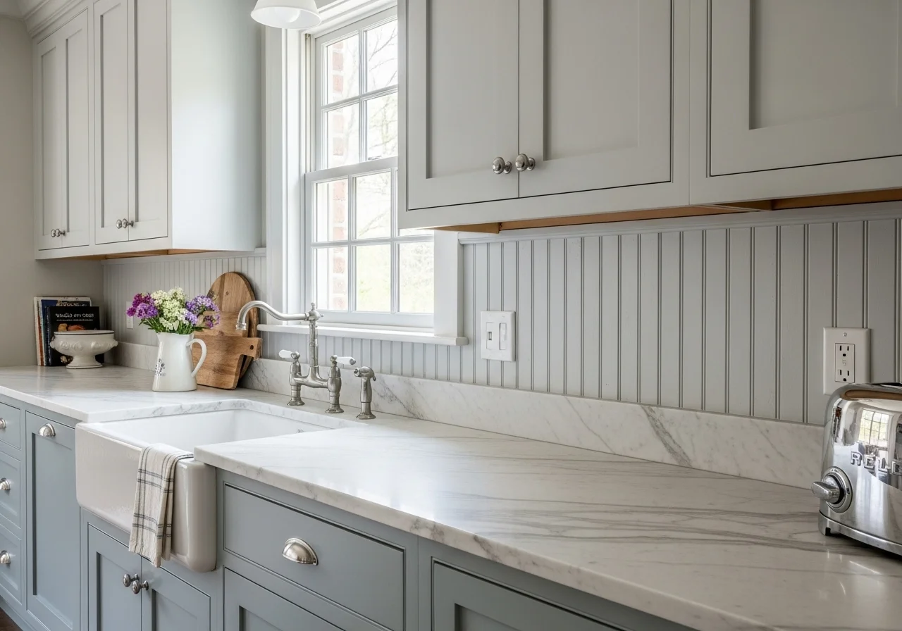 Beautiful bead board backsplash kitchen look