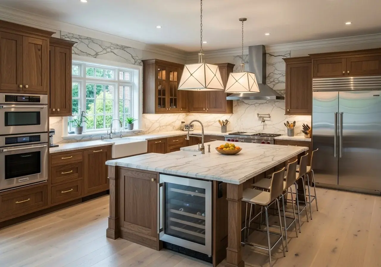 Beautiful u shaped kitchen with island look