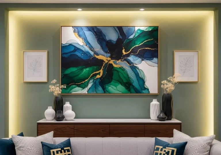 Full view of Beautiful wall decor for living room look