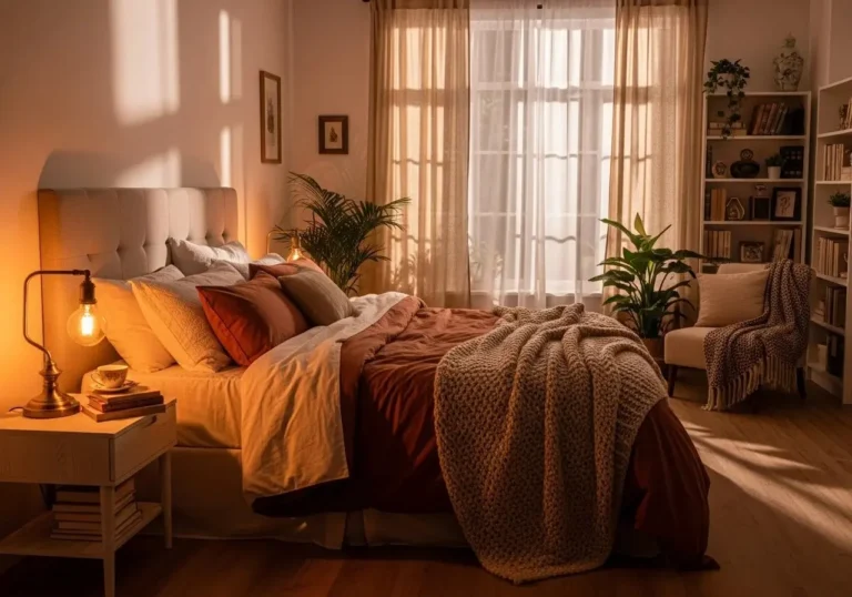 warm lighting bedroom beautiful look