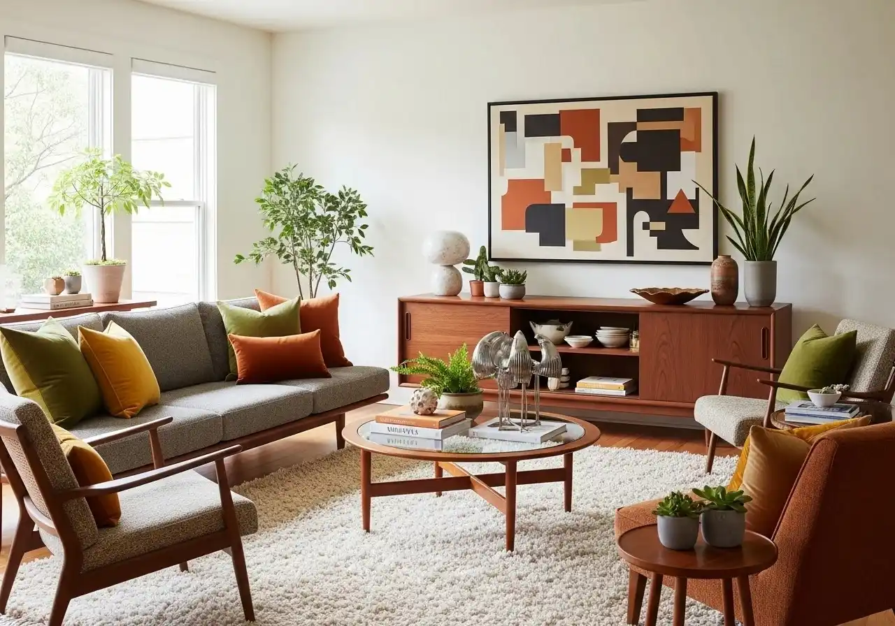 Beautiful mid century modern living room look