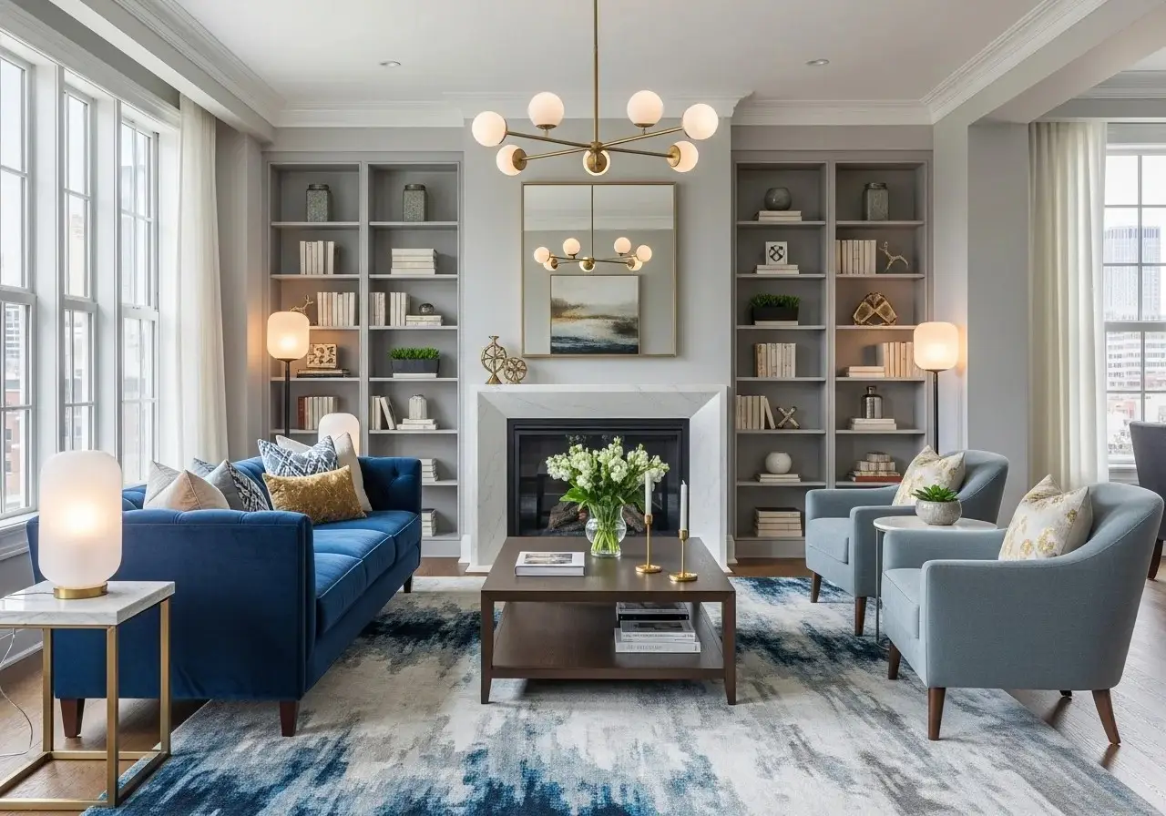 Beautiful Blue Couch Living Room look