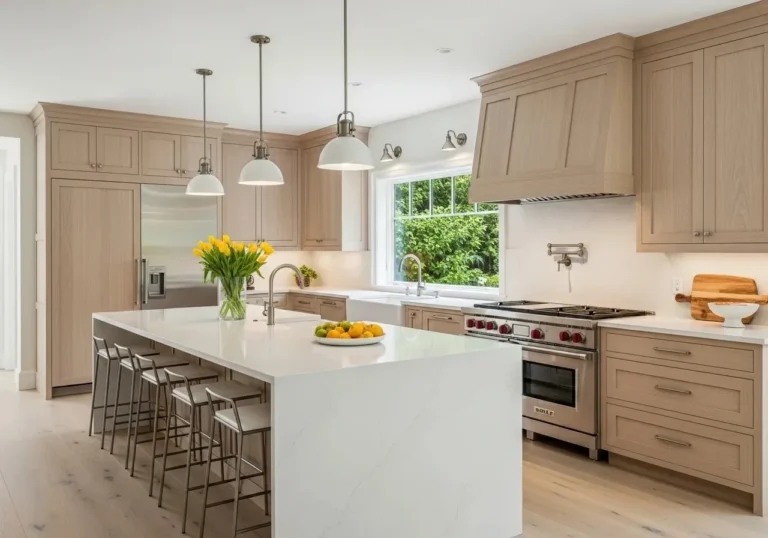 Beautiful white oak kitchen cabinets look