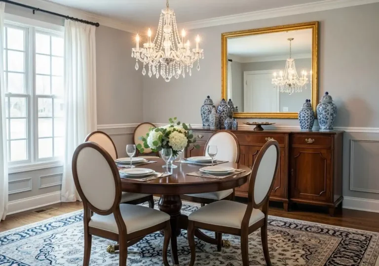 dining room with round dining table decor look