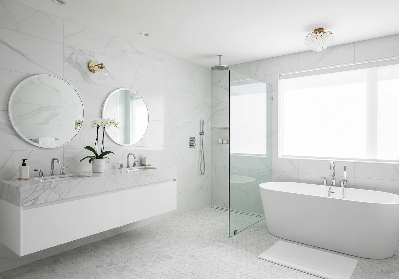 Beautiful white bathroom look