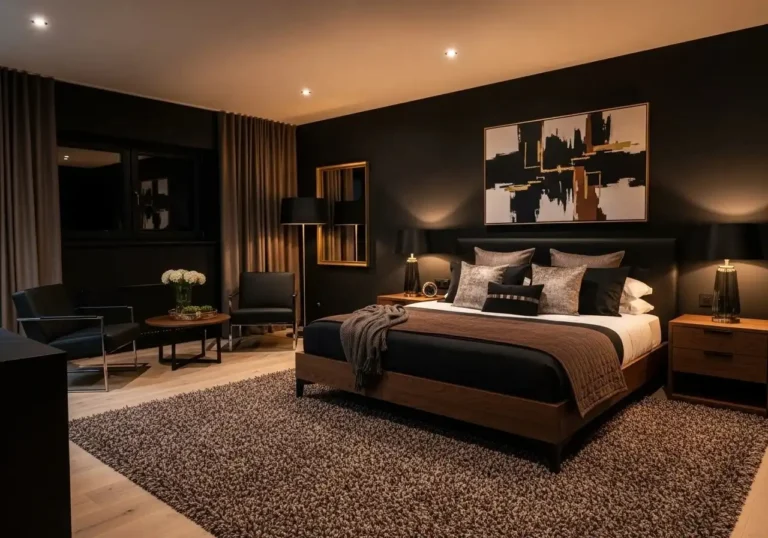 Beautiful black and brown bedroom look