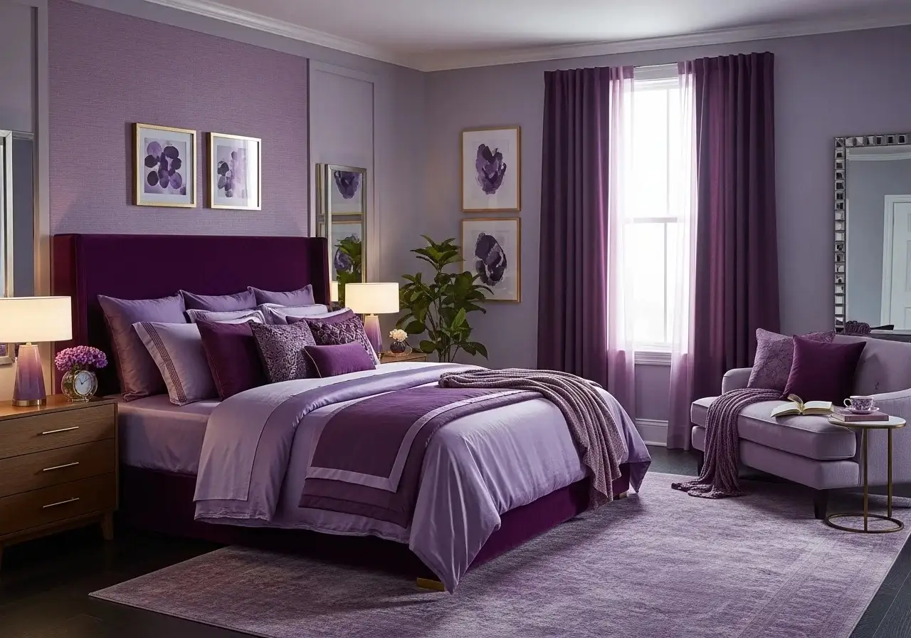 Beautiful Purple bedroom look