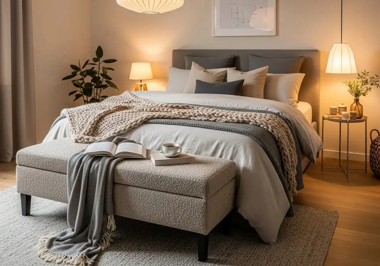 bedroom bench ideas cozy bedroom with bench at foot of bed modern decor