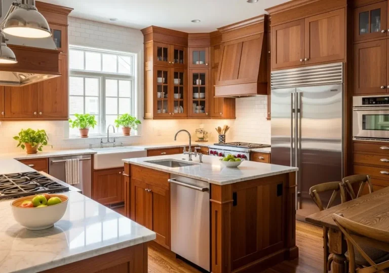 beautiful kitchen with wood cabinets look