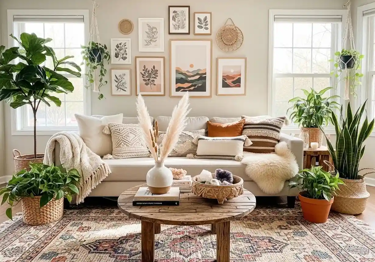 Beautiful boho living room look